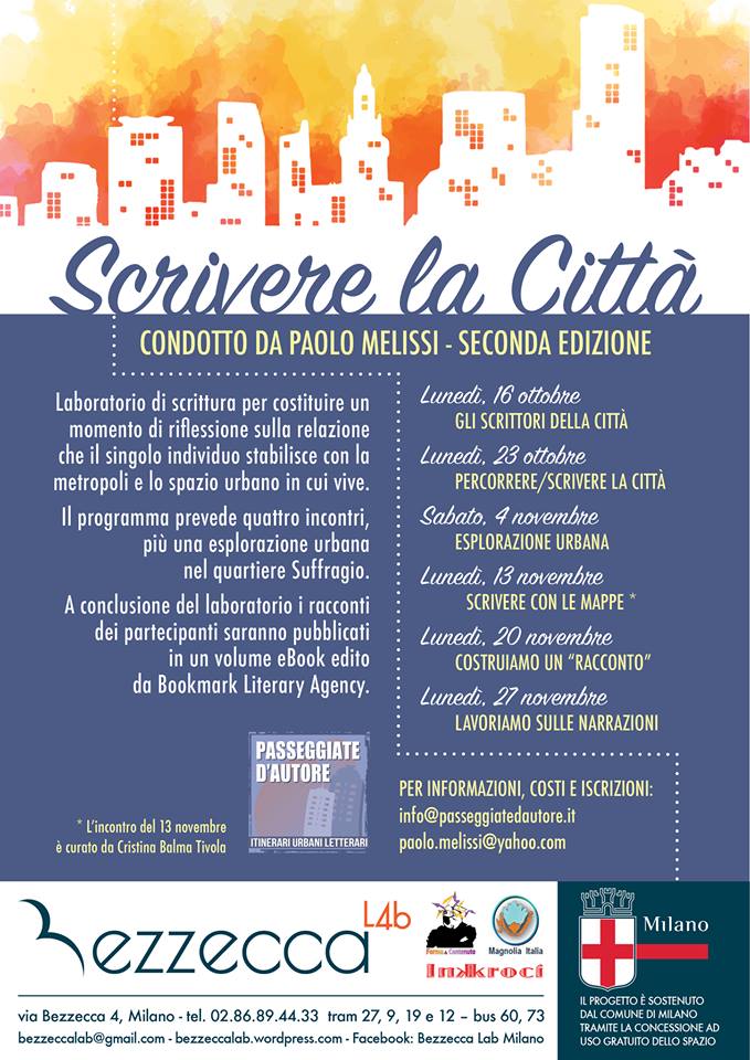 Locandina Scrivere la città - Laboratorio di scrittura